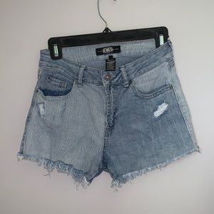 Rewash striped jean shorts